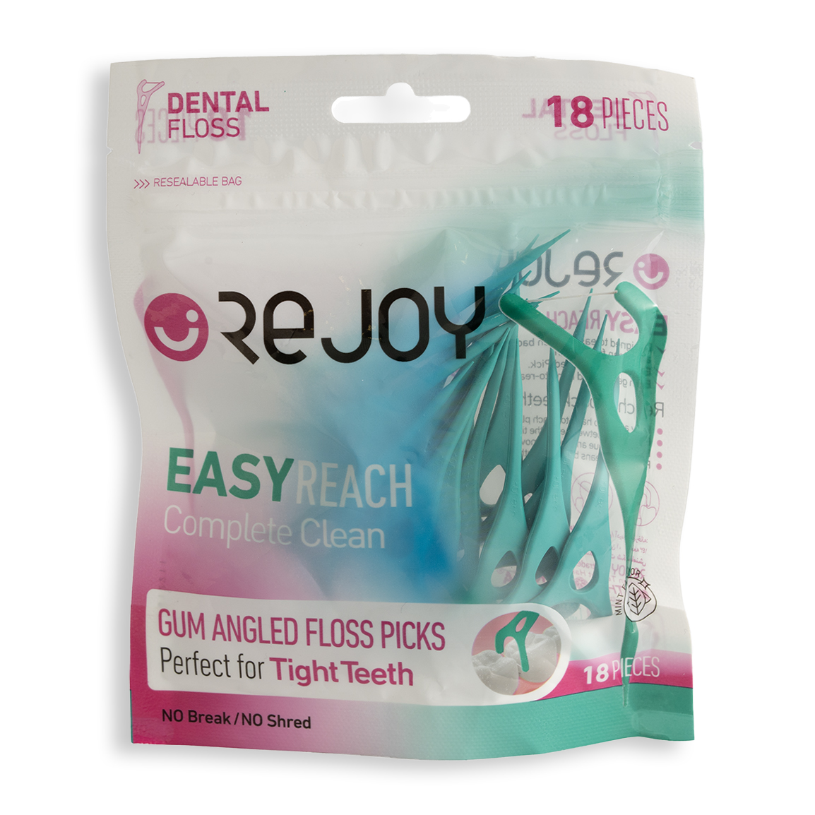 نخ دندان کمانی مدل Easy Reach بسته 18 عددی Rejoy Easy Reach Dental Floss 18 Pcs