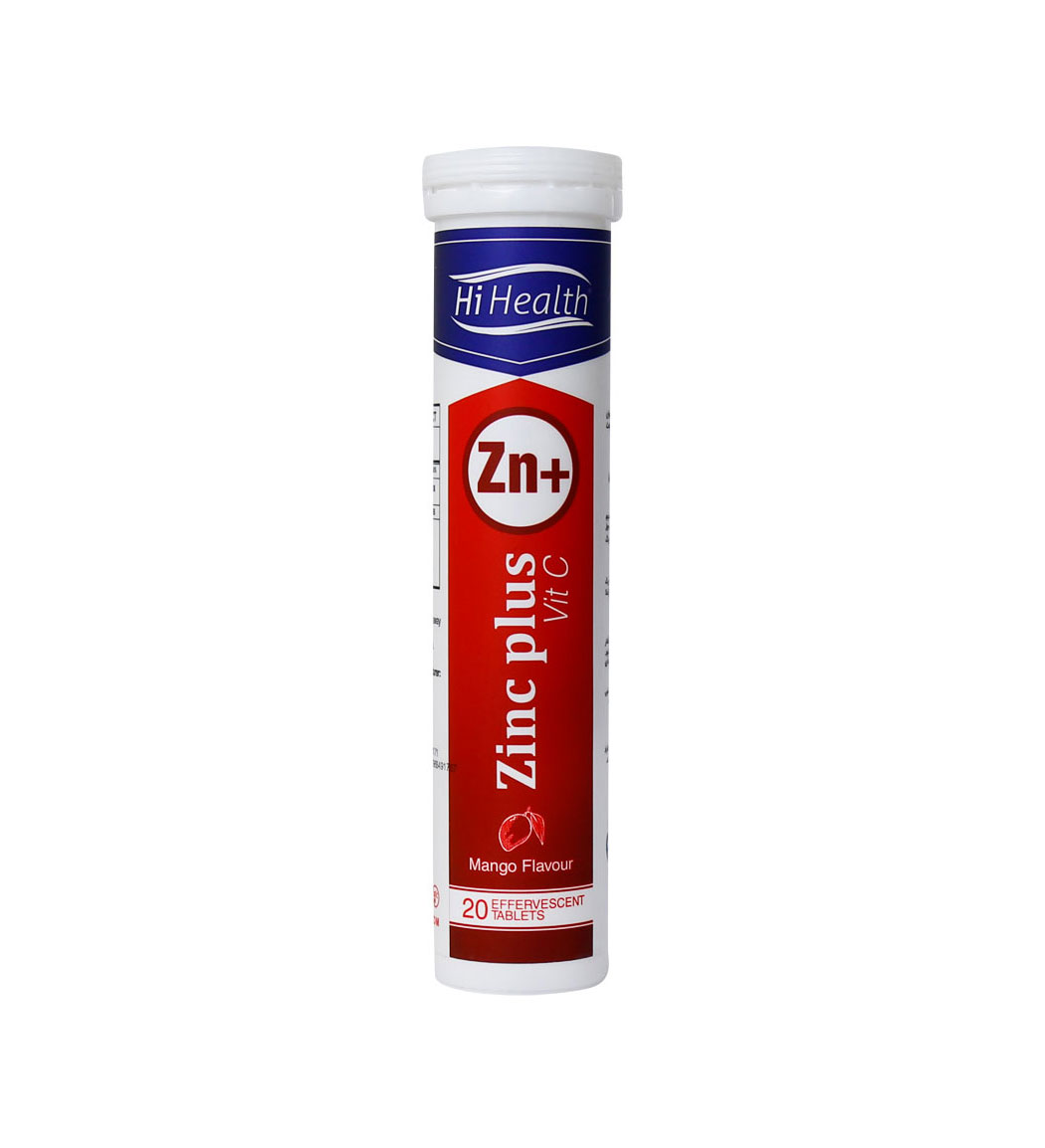 قرص جوشان زینک و ویتامین C بسته 20 عددی Hi Health Zinc Plus And Vitamin C 20 Effervescent Tabs