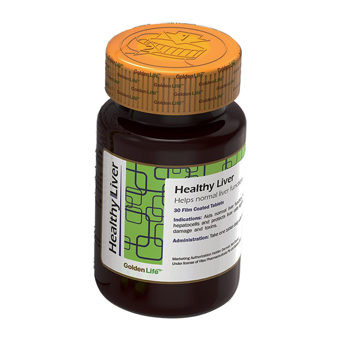 قرص روکش دار هلسی لیور بسته 30 عددی Golden Life Healthy Liver 30 F C Tablets
