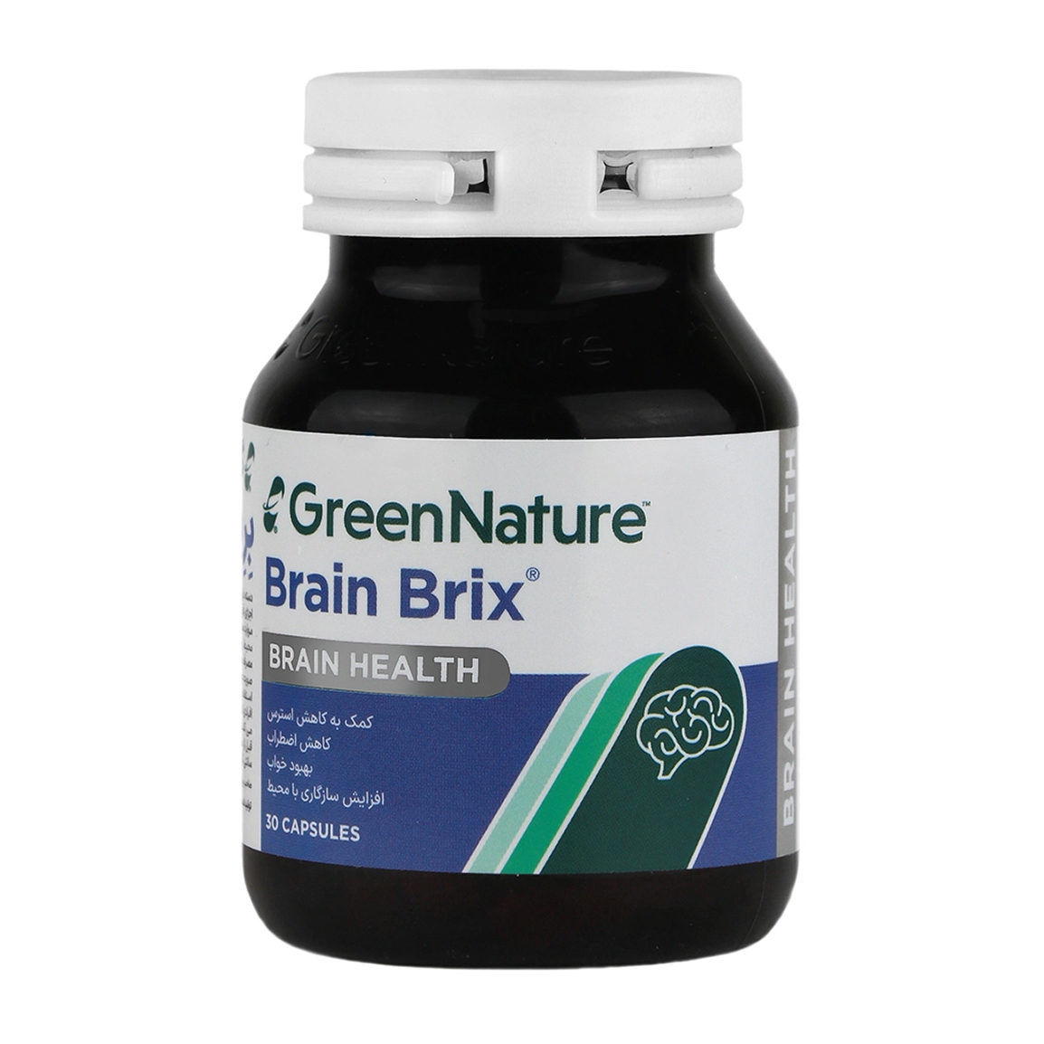 کپسول برین بریکس حاوی اشواگاندا بسته 30 عددی Green Nature Brain Brix 30 Capsules