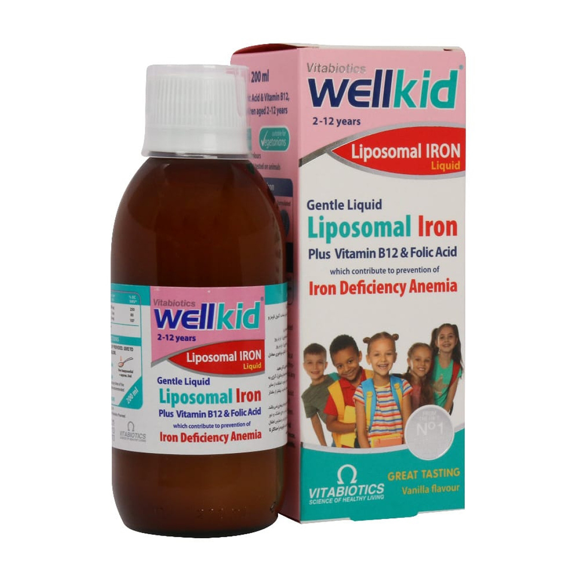 شربت ول کید لیپوزومال حجم 200 میلی لیتر Vitabiotics Wellkid Liposomal Iron Liquid 200 ml