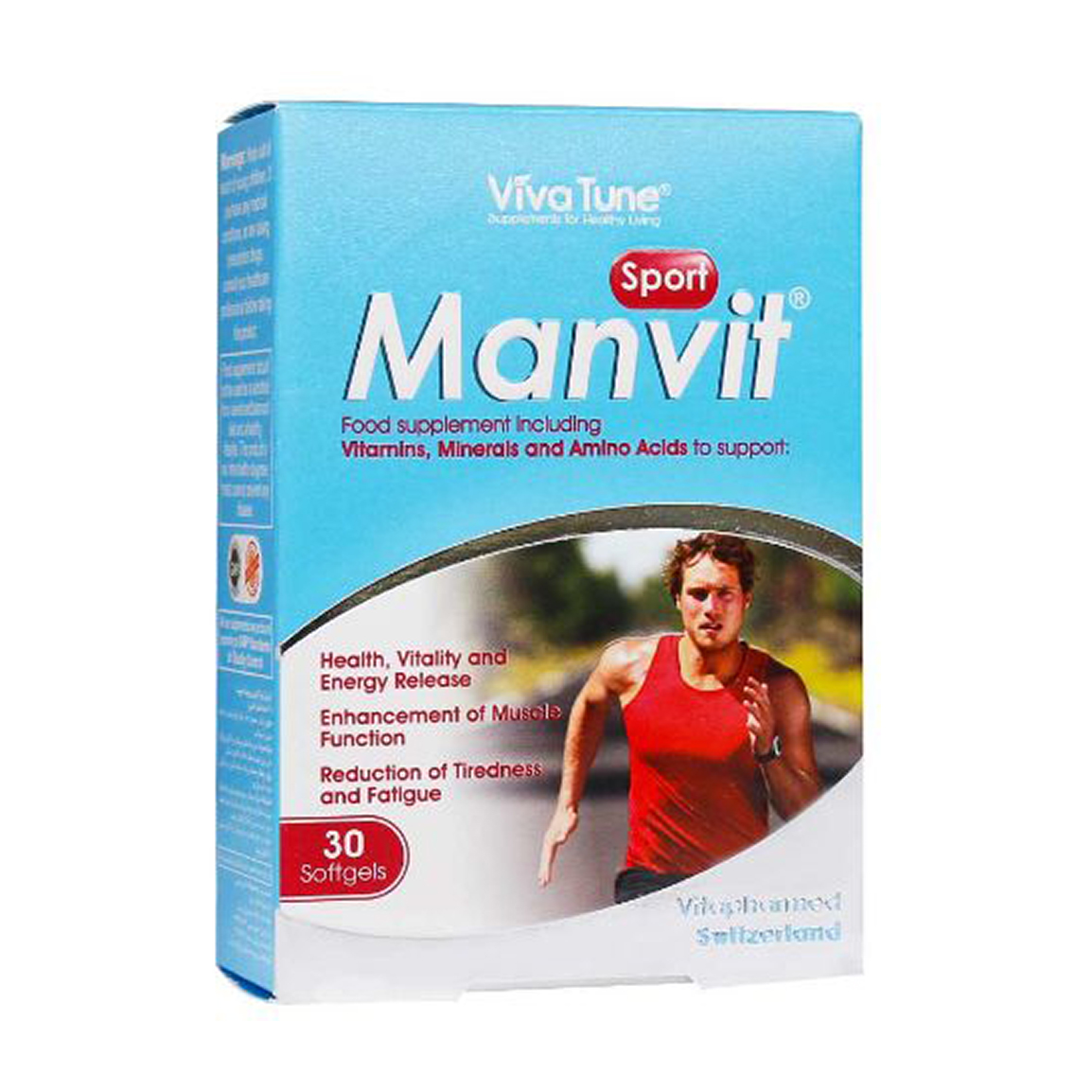 سافت ژل من ویت اسپرت  مناسب آقایان بسته 30 عددی Viva Tune Manvit Sport 30 Softgels