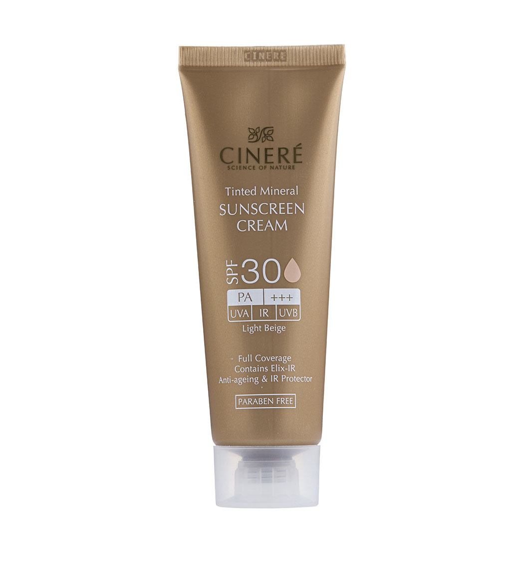 کرم ضد آفتاب رنگی +SPF30 مناسب انواع پوست Cinere SPF30 Tinted Sunscreen Cream