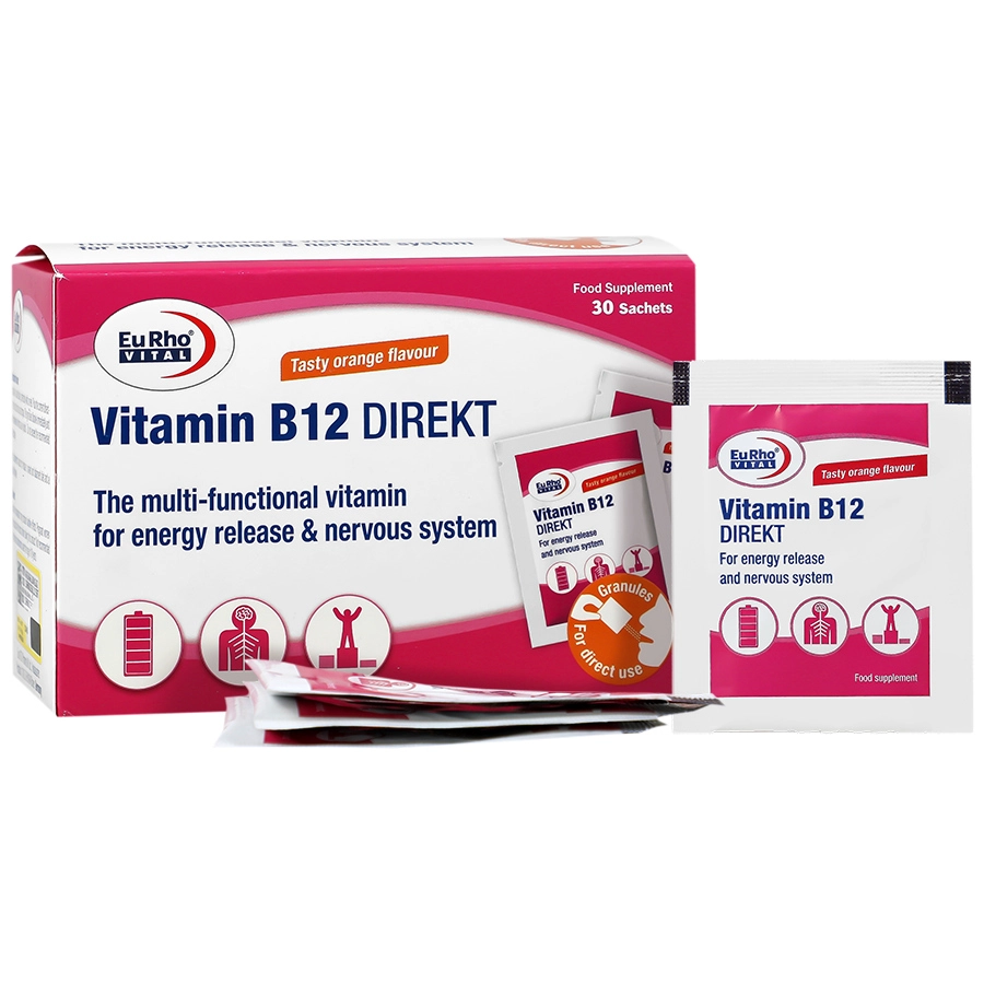 یوروویتال ویتامین ب ۱۲ دایرکت۳۰ ساشه Eurho vital vitamin b 12 30 satches