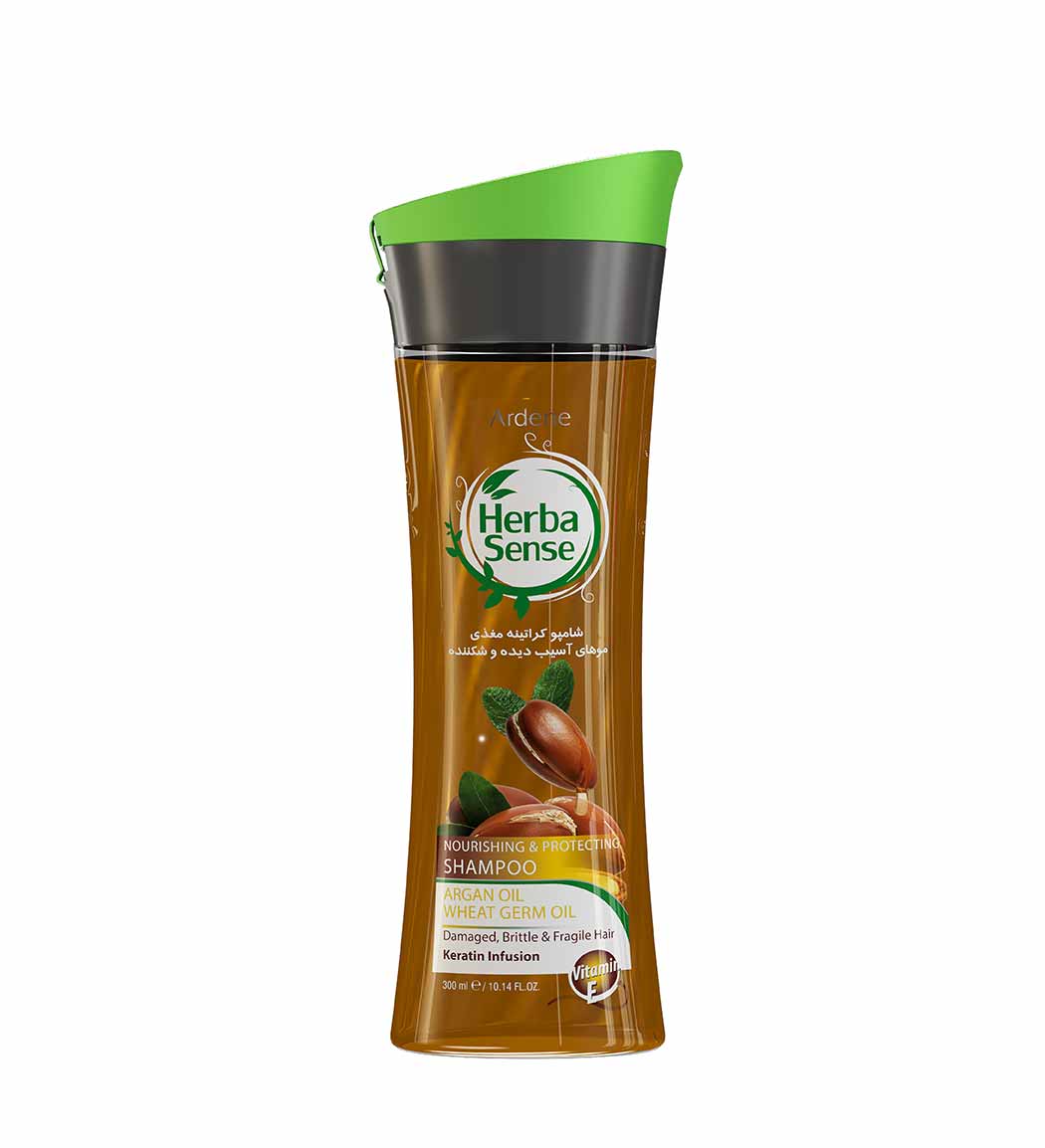 شامپو  کراتینه هرباسنس مغذی مو با عصاره روغن آرگان و جوانه گندم Ardene Herba Sense Nourishing Shampoo With Argan And Wheat Germ Oil 300ml