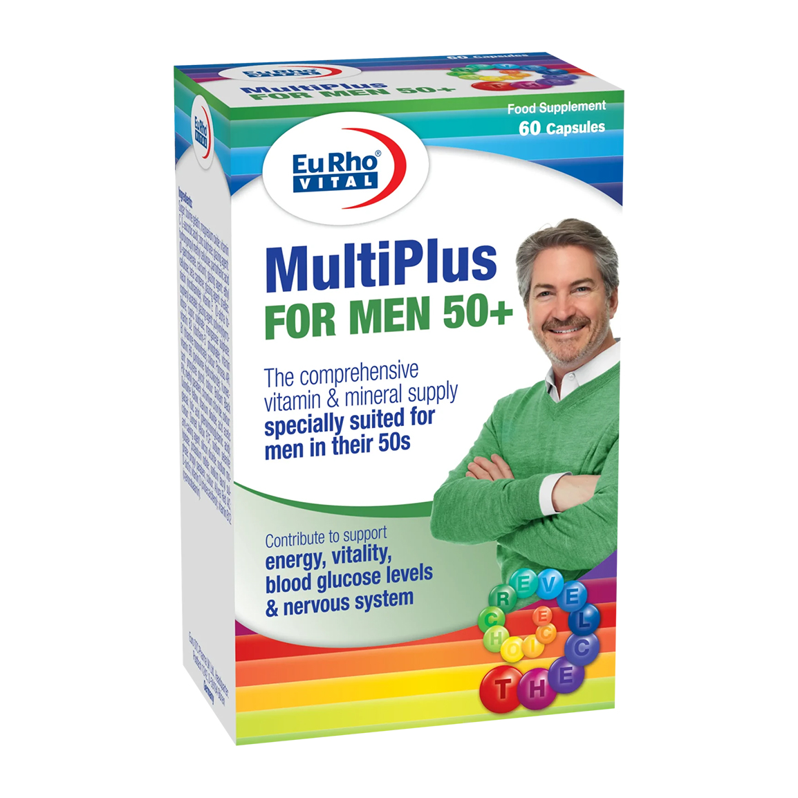 کپسول مولتی پلاس مناسب آقایان بالای 50 سال بسته 60 عددی Eurho vital Multiplus For Men 60 Cap