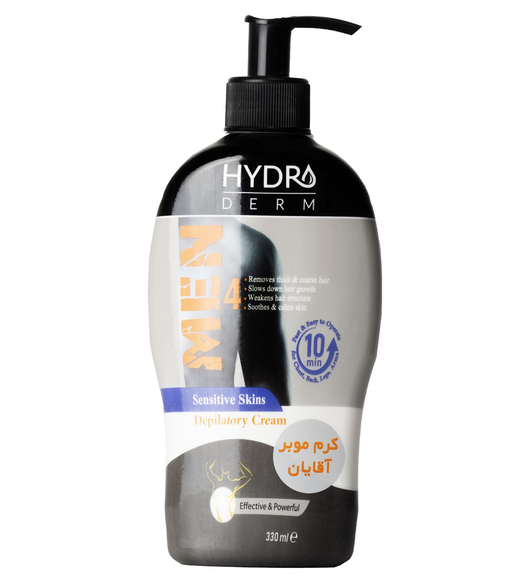 کرم موبر بدن آقایان مناسب پوست حساس 330میل Hydroderm Body Depilatory Cream Sensitive Skin For Men 330ml