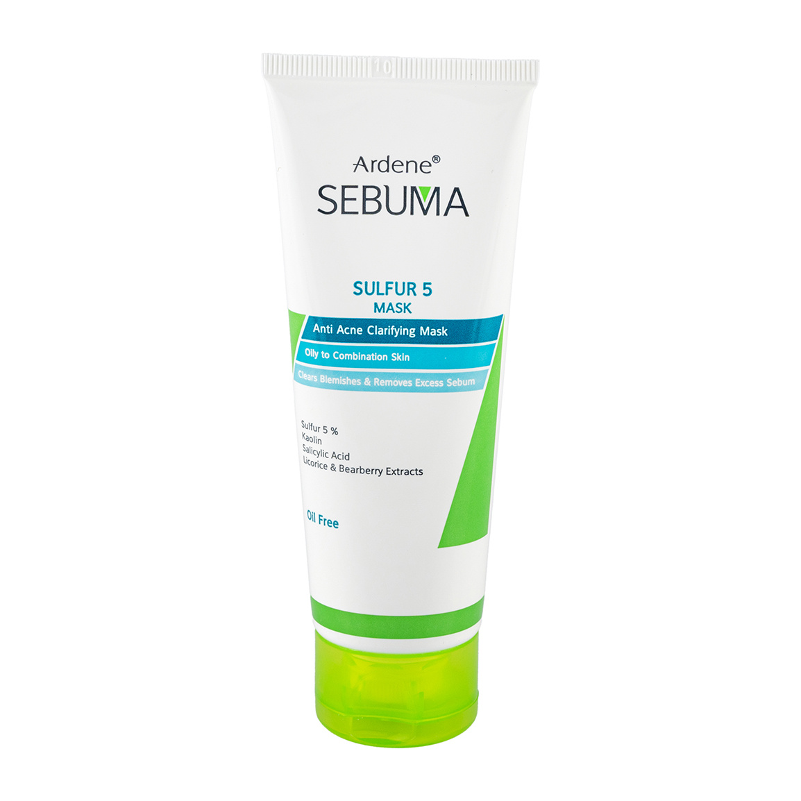 ماسک ضد جوش و پاکسازی کننده پوست چرب Sulfur 5 سبوما 75میل Ardene Sebuma Sulfur 5 Anti Acne Clarifyng Mask For Oily To Combinantion Skin 75ml