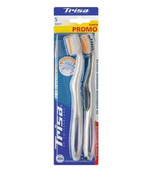 مسواک پرو اینتردنتال نرم دو تایی ارسال با رنگ رندوم Trisa Pro Interdental Soft Toothbrush
