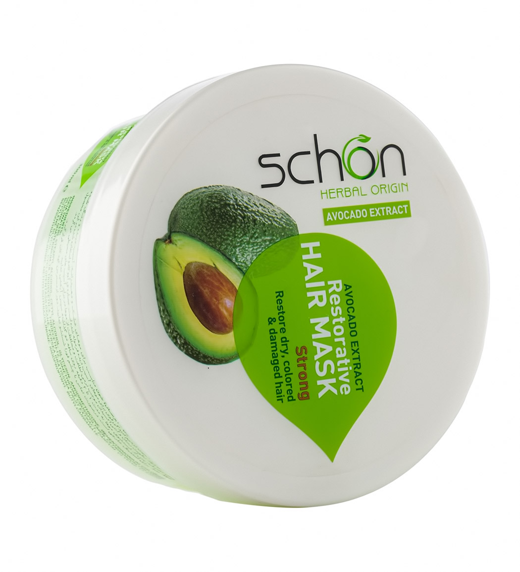 ماسک مو ترمیم کننده مناسب مو آسیب دیده و خشک حجم 300 میلی لیتر Schon Avocado Hair Mask