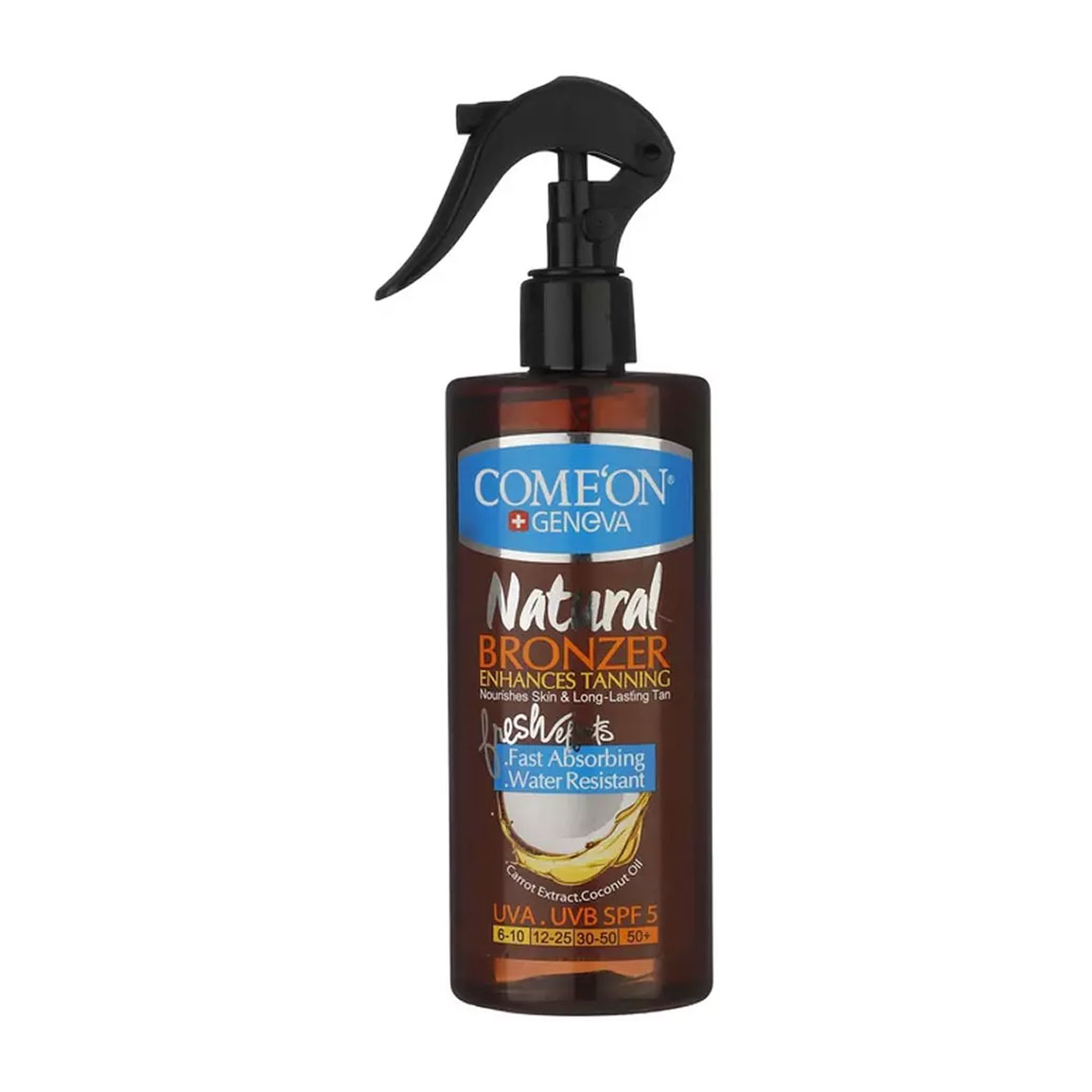 روغن برنزه کننده بدن 400میل Comeon Natural Bronzer Enhances Tanning Oil 400ml
