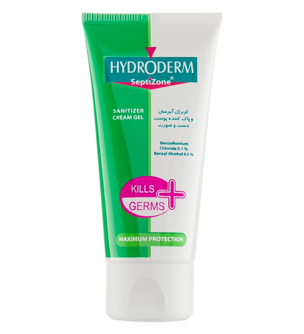 کرم ژل آبرسان و ضدعفونی کننده دست و صورت 50میل Hydroderm Septizone Sanitizer Cream Gel For Face And Hand Skin 50ml
