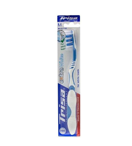 مسواک اکسترا وايت متوسط ارسال با رنگ رندوم Trisa Extra White Medium Toothbrush