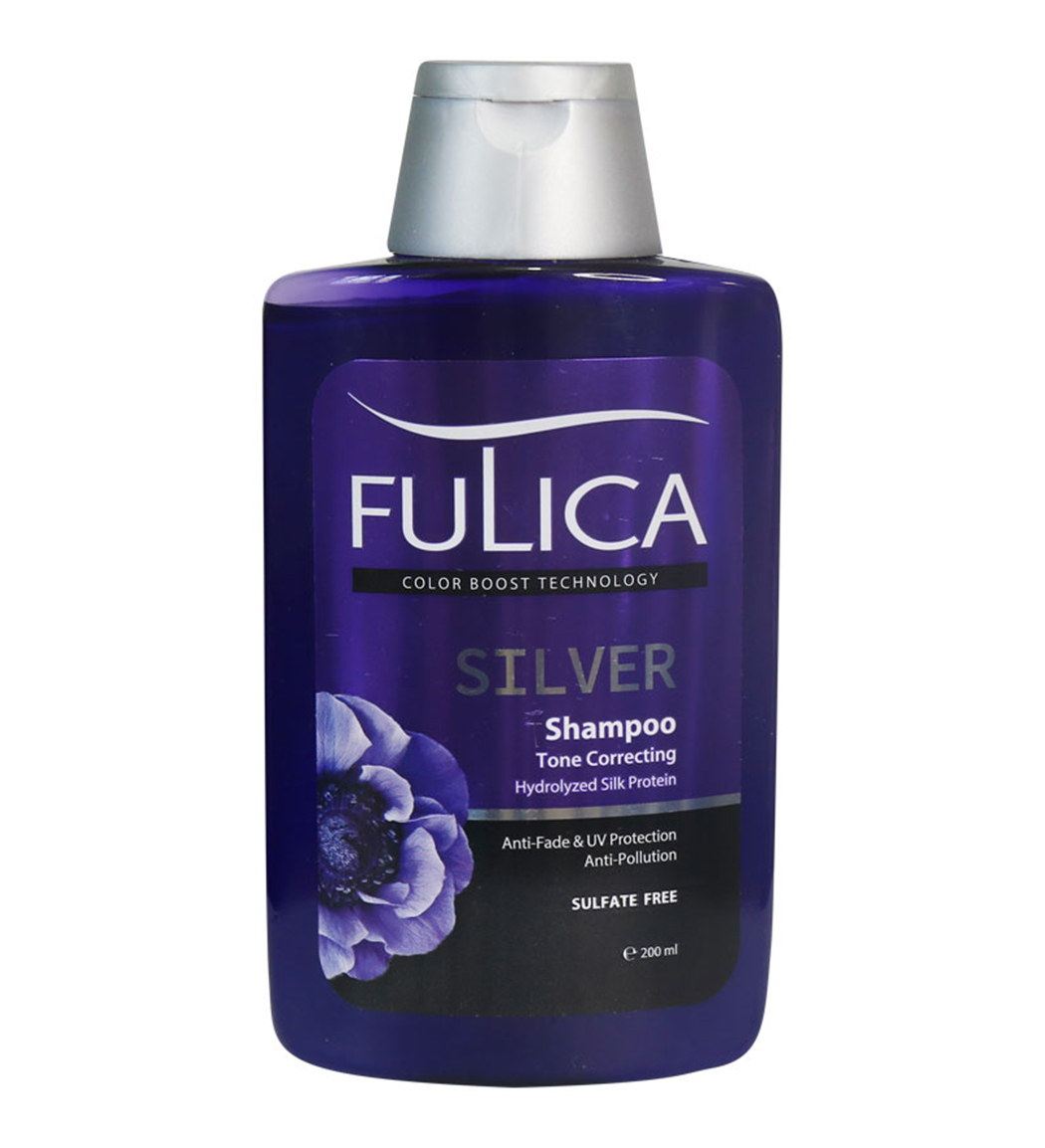 شامپو ضد زردی مو مدل سیلور فاقد سولفات 200 میل Fulica Shampoo Silver Tone Correcting 200ml