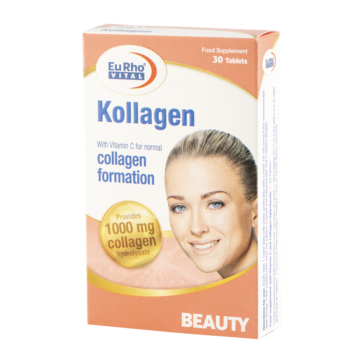 قرص کلاژن 1000 میلی گرم و ویتامین C بسته 30 عددی Eurho Vital Eurho Vital Kollagen 1000 Mg 30 Tablets