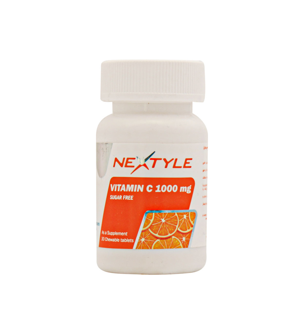 قرص جویدنی ویتامین C 1000 میلی گرم بسته 30 عددی Nextyle Vitamin C 1000 Mg 30 Tabs