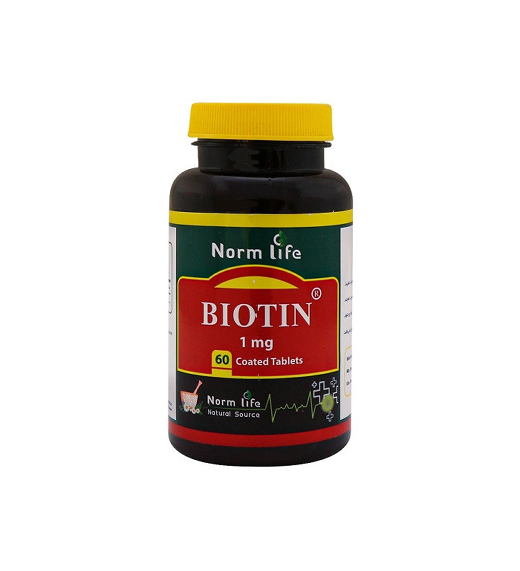 قرص بیوتین 1 میلی گرم بسته 60 عددی Norm Life Biotin 1 Mg 60 Coated Tabs