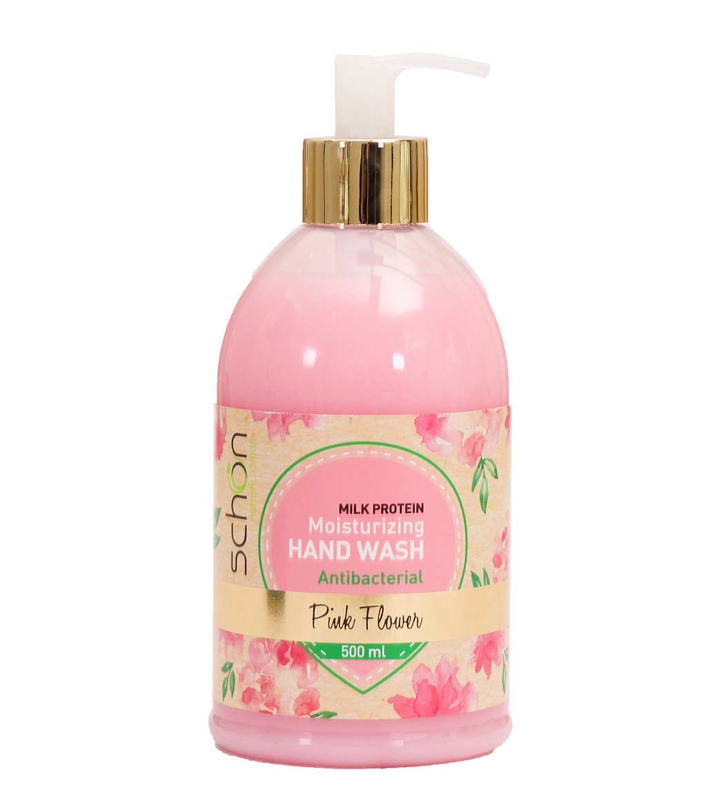 مایع دستشویی آنتی باکتریال کرمی مرطوب کننده مدل پینک فلاور 500 میل Schon Pink Flower Moisturizing Hand Wash 500ml