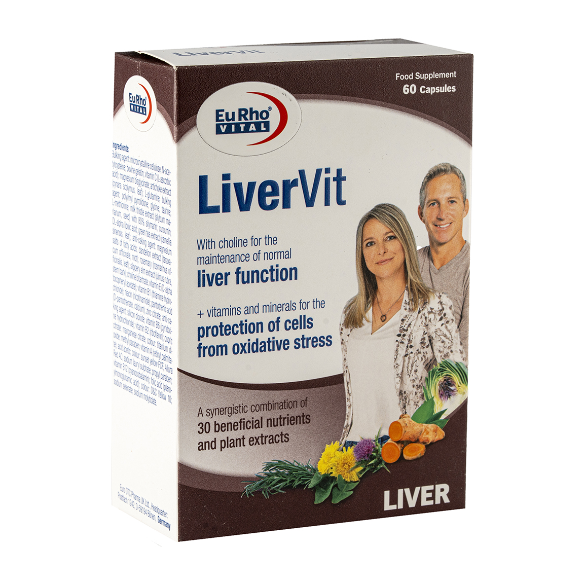 کپسول گیاهی لیورویت  بسته 60 عددی Euro Vital Liver Vit 60 Caps