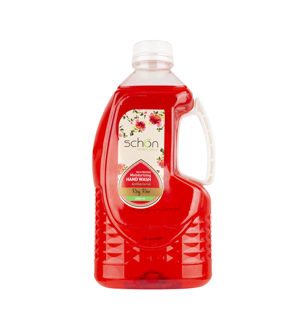 ‫مایع دستشویی  شفاف قرمز رزی رز 2000میل Schon Rosy Rose Silk Protein Moisturizing Hand Wash 2000ml