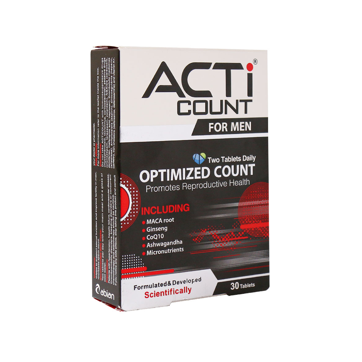 قرص مدل اکتی کانت مخصوص اقایان  مناسب آقایان بسته 30 عددی Abian Darou Acti Count 30 Tabs