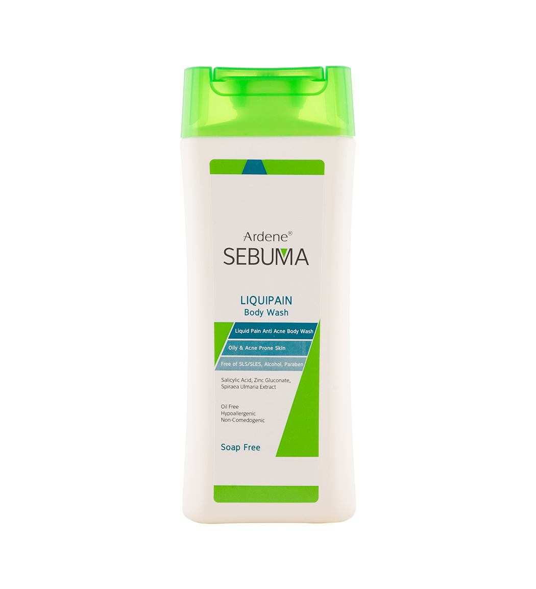 مایع شوینده غیر صابونی Liquipain سبوما مناسب پوست بدن چرب و دارای آکنه 250میل Ardene Sebuma Liquipain Body Wash For Oily And Acne Prone Skin 250ml
