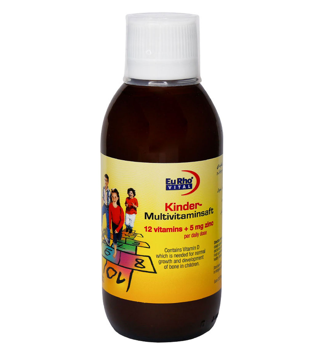 شربت مولتی ویتامین کیندر  حجم 200 میلی لیتر EuRho Vital New Kinder Multivitaminsaft 200 ml