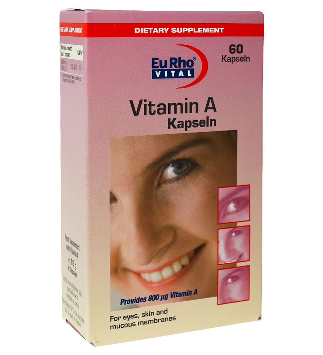 قرص ویتامین A بسته 60 عددی Eurho Vita Vitamin A