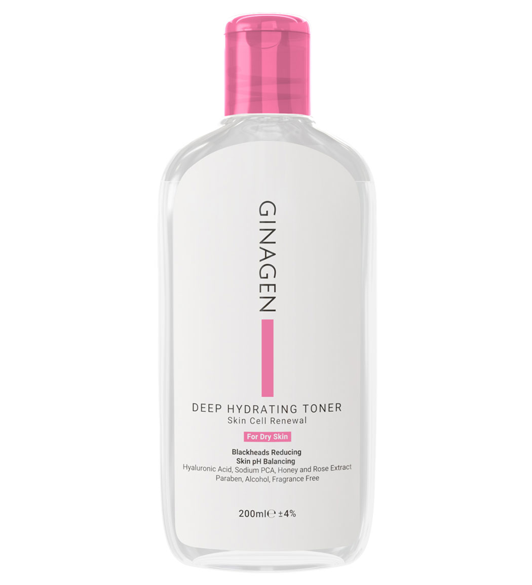 تونر مخصوص پوست خشک حجم 200 میلی لیتر Ginagen Toner For Dry Skin 200 ml