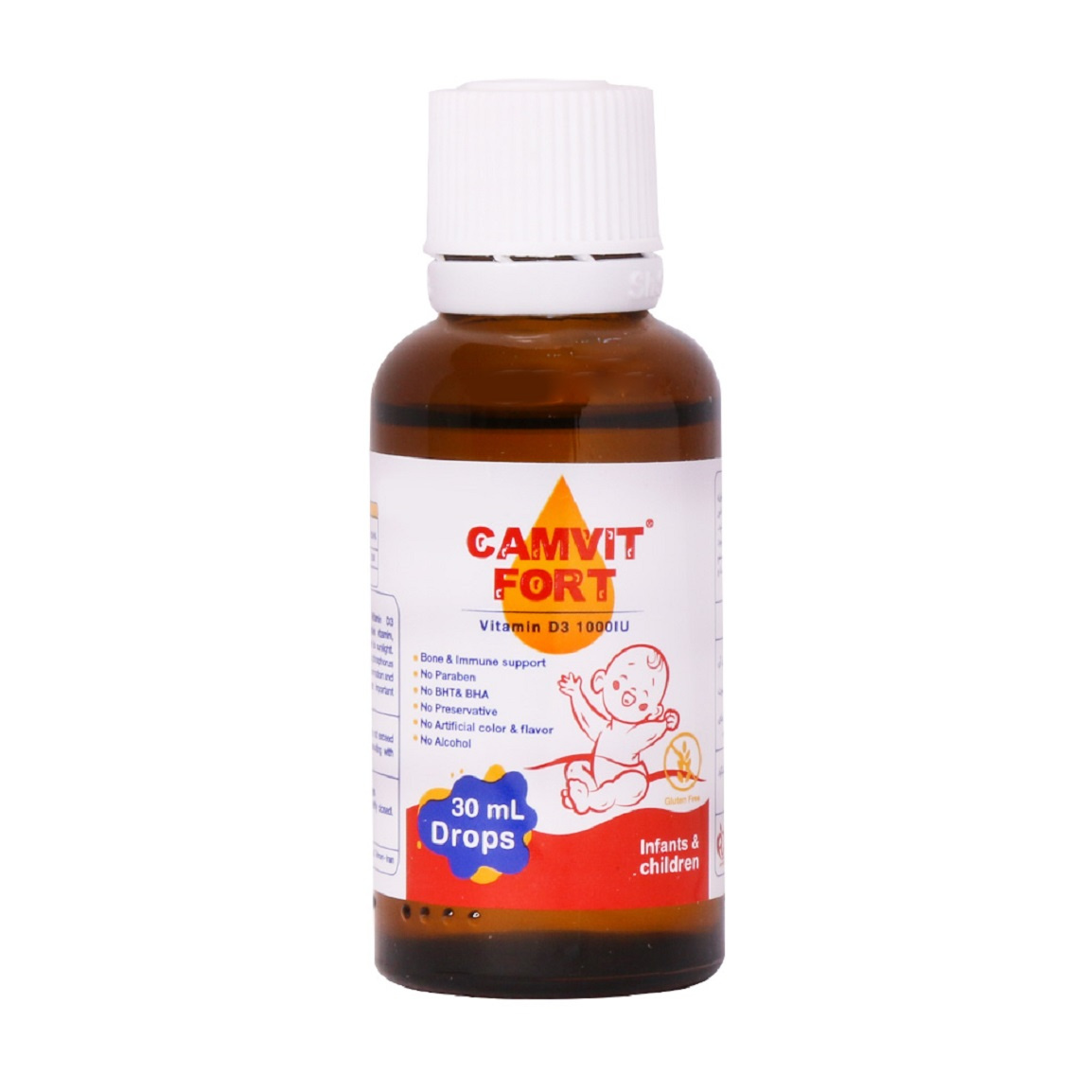 قطره مکمل   کامویت فورت ویتامین د3  حجم 30 میلی لیتر