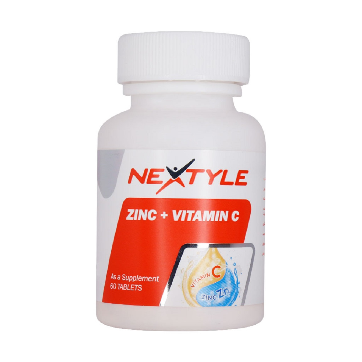 قرص زینک مدل ویتامین سی پلاس بسته 60 عددی Nextyle Zinc Plus Vitamin C 60 Tab