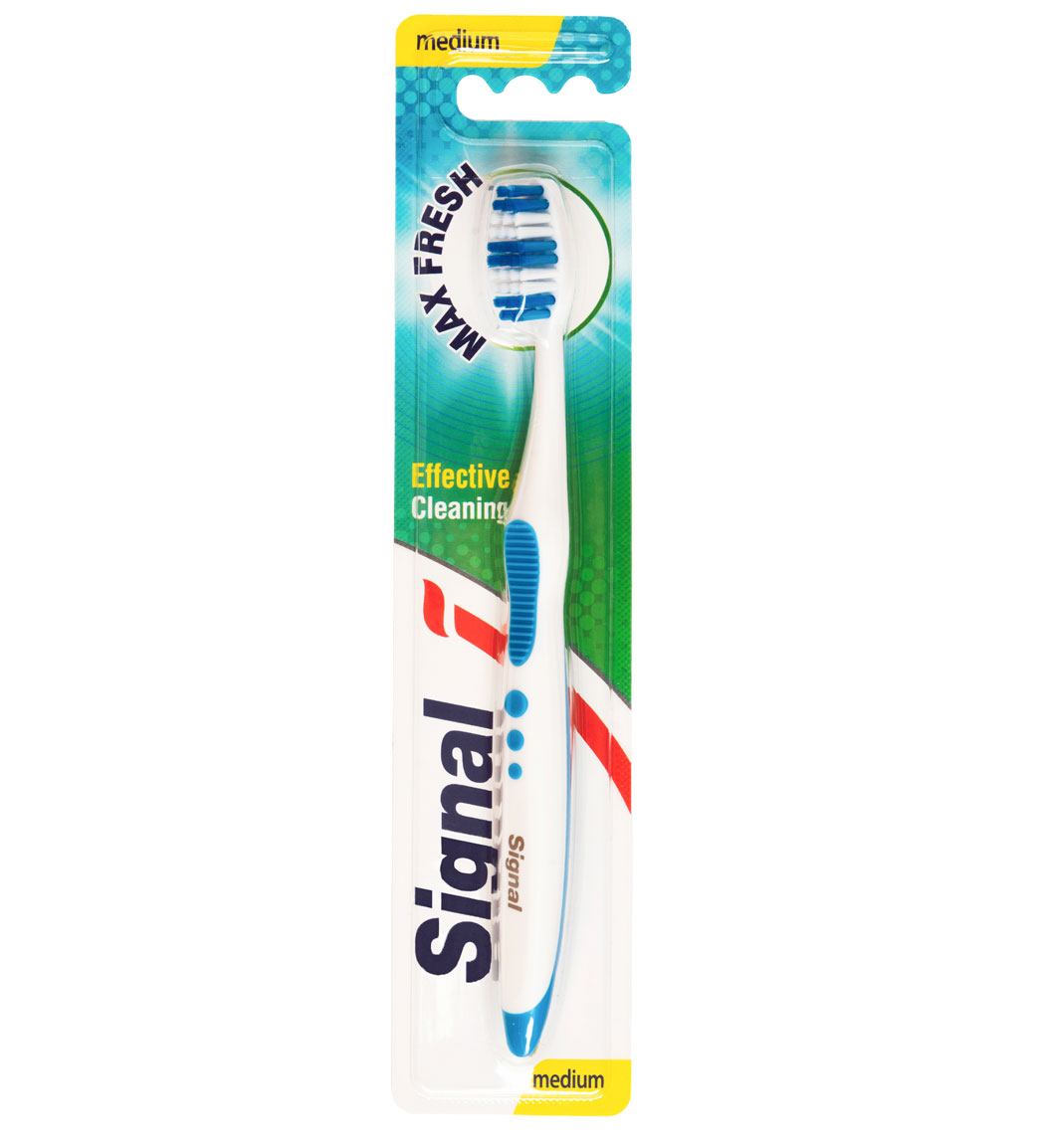 مسواک متوسط بزرگسالان با قابلیت پاک کنندگی پلاک دندان Signal Max Fresh Medium Toothbrush