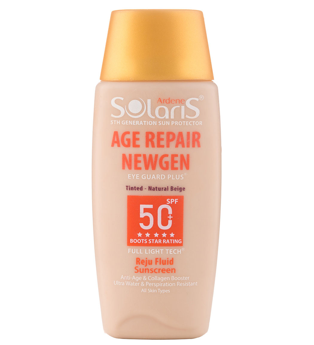 فلوئید ضد آفتاب دارای SPF 50 مناسب پوست دارای چروک سطحی رنگی حجم 75 میل Arden Solaris Sunscreen And Anti Wrinkle Fluid Model Edge Repair 75 ml