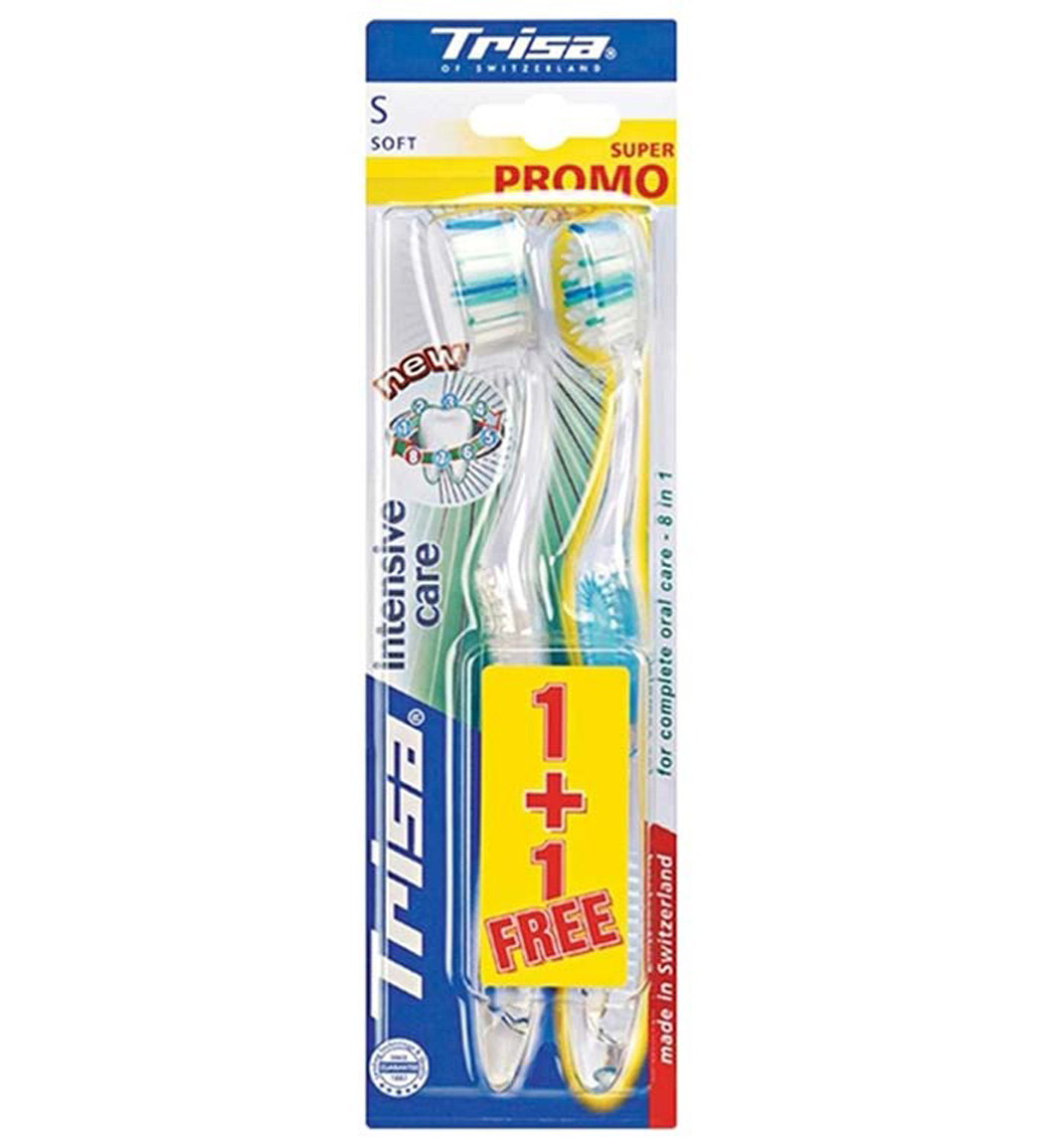 مسواک اینتنسیو کر نرم 2 عددی ارسال با رنگ رندوم trisa intensive care soft Toothbrush