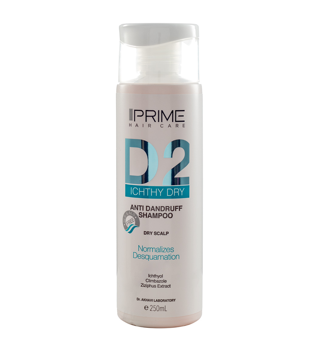 شامپو ضد شوره ایچی درای دی 2 Prime Ichthy Dry D2 Anti Dandruff Shampoo 250ml