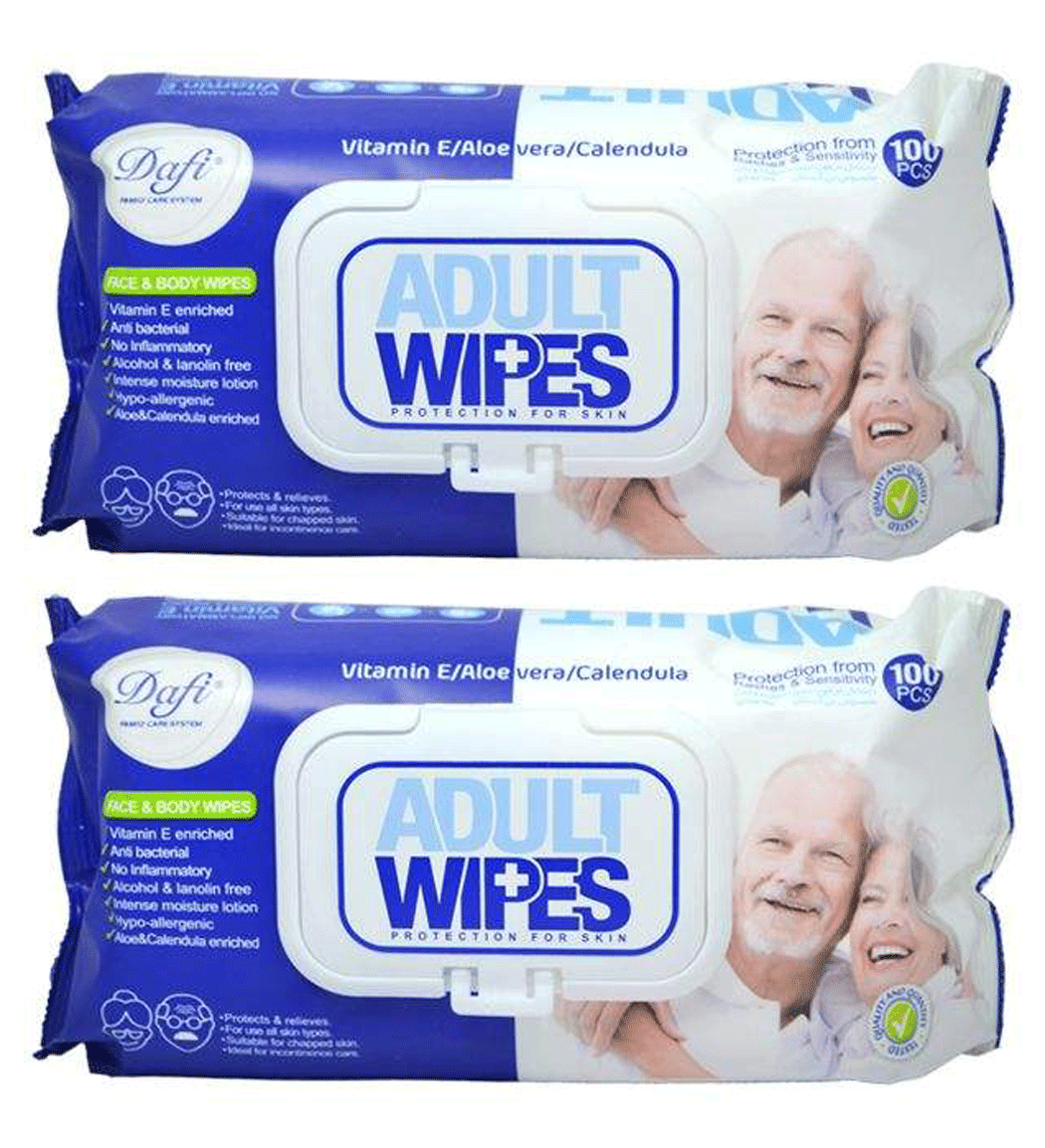 دستمال مرطوب مدل Adult Wipes پک 2 عددی Dafi Adult Wipes