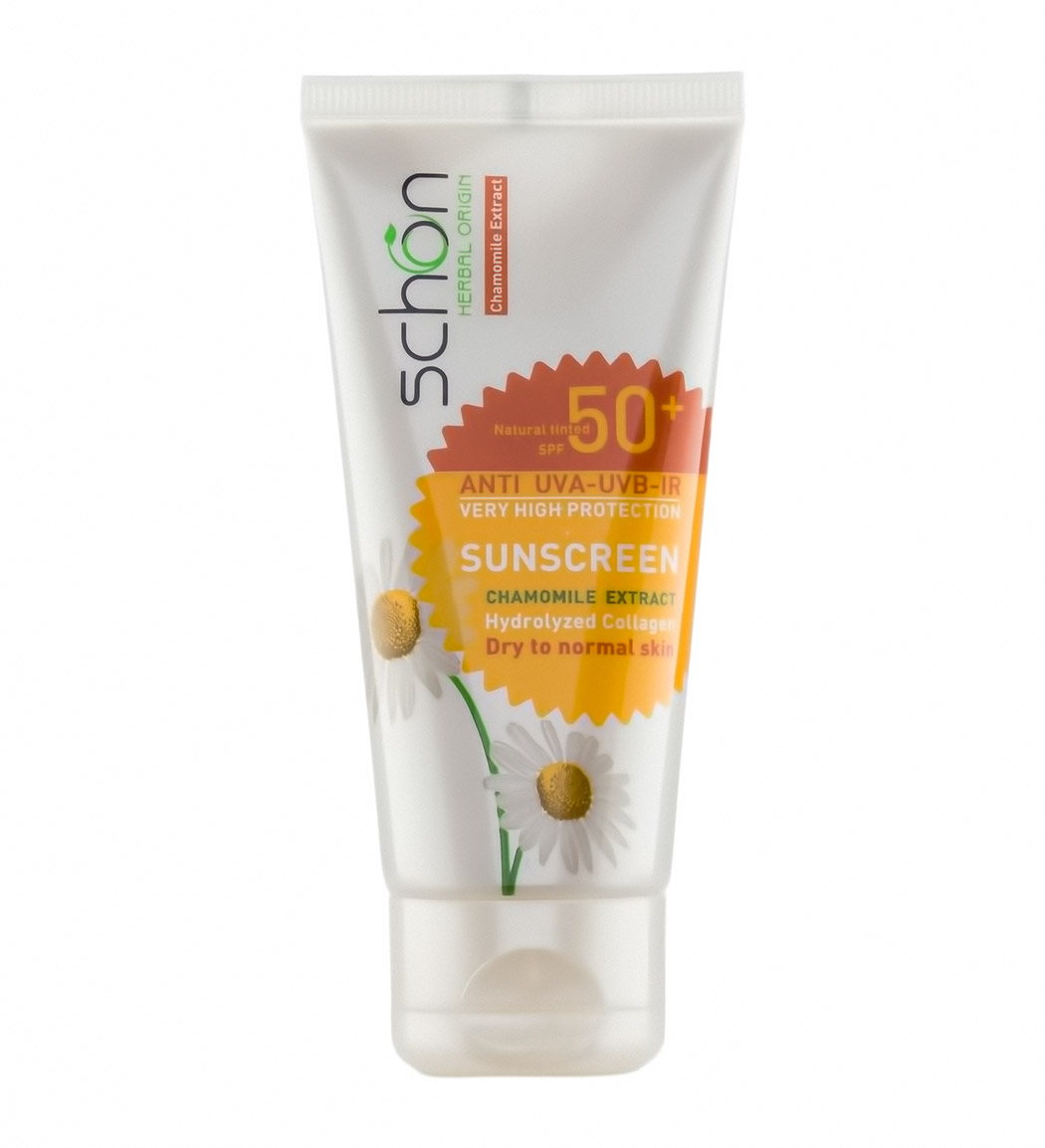 ضد آفتاب رنگی SPF50 مناسب پوست خشک و نرمال 50میل Schon Sunscreen