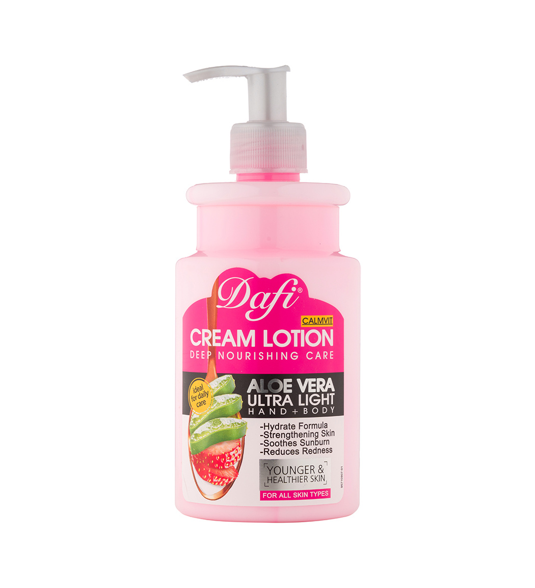 لوسیون بدن مدل توت فرنگی و آلوئه ورا 470 میل Dafi Skin Lotion Aloevera 470ml