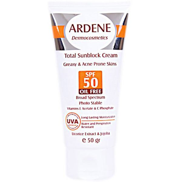 کرم ضد آفتاب فاقد چربی اس پی اف 50 ardene spf 50 oil free total sunblock cream
