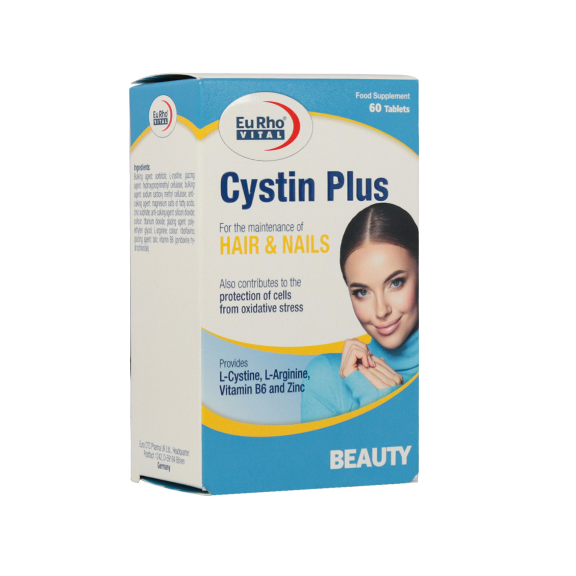 قرص سیستین پلاس بسته 60 عددی Eurho Vital Cystin Plus 60 Tablets