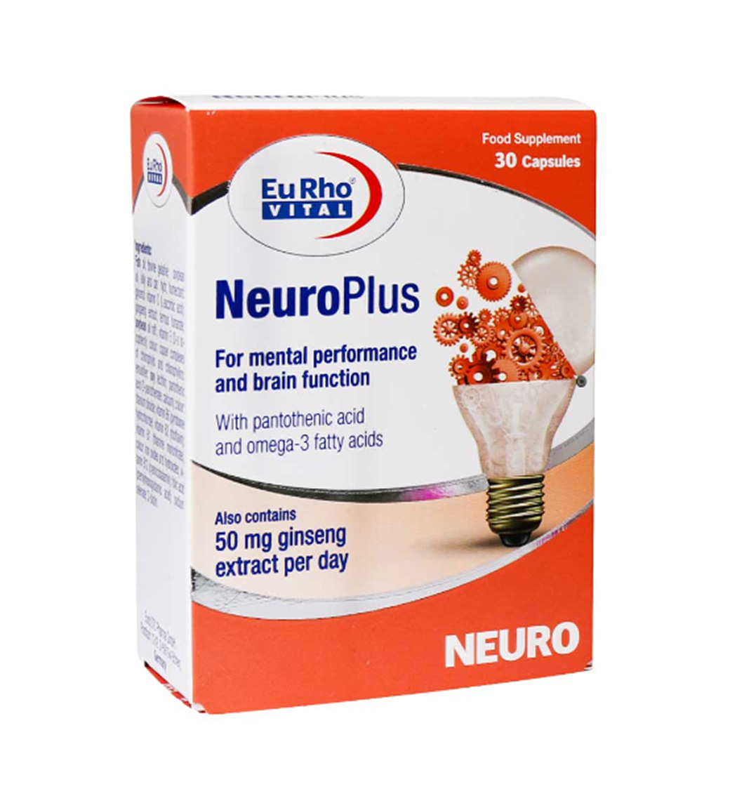 کپسول نورو پلاس بسته 30 عددی Eurho Vital Neuro Plus Capsules