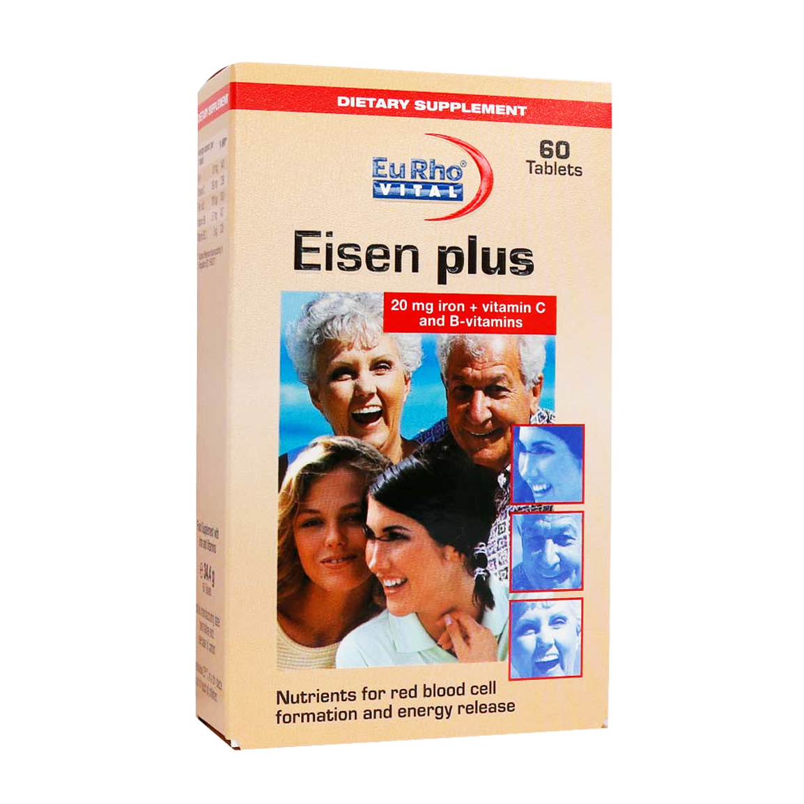 قرص آهن آیزن پلاس بسته 60 عددی Eurho Vital Eisen Plus 60 Tabs