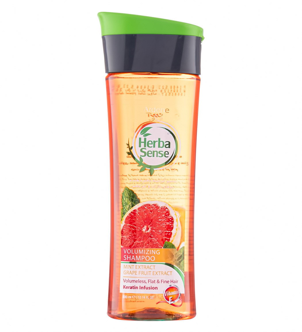 شامپو هرباسنس حجم دهنده مو مناسب مو نازک و کم حجم حاوی گریپ فروت و نعنا Ardene Herba Sense Volumizing Shampoo With Mint And Grape Fruit Extracts 300ml