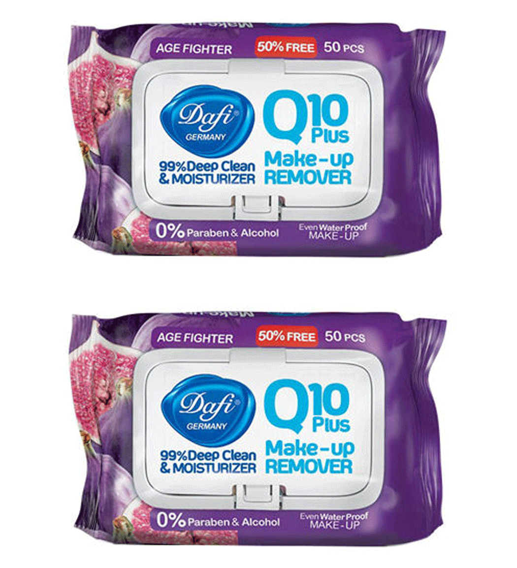 دستمال مرطوب مدل AGE FIGHTERING Q10 PLUS پک  2 عددی Dafi Two Age Fightering Q10 Plus Micellar Water 200ml Pack