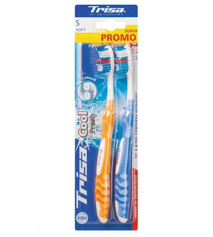 مسواک کول اند فرش برس نرم 2 عددی ارسال با رنگ رندوم Trisa cool and fresh soft Toothbrush