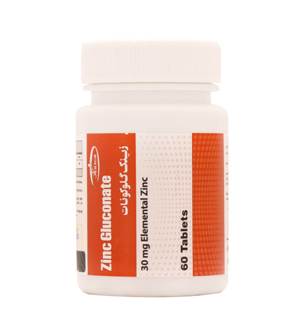قرص زینک گلوکونات 30 میلی گرم بسته 60 عددی Karen 30 mg Zinc Gluconate 60 Tablets