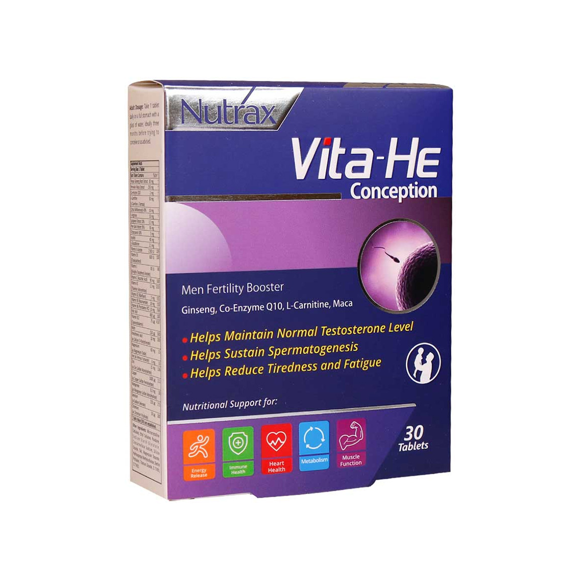 قرص ویتا هی کانسپشن بسته 30 عددی Nutrax Vita He Conception 30 Tabs