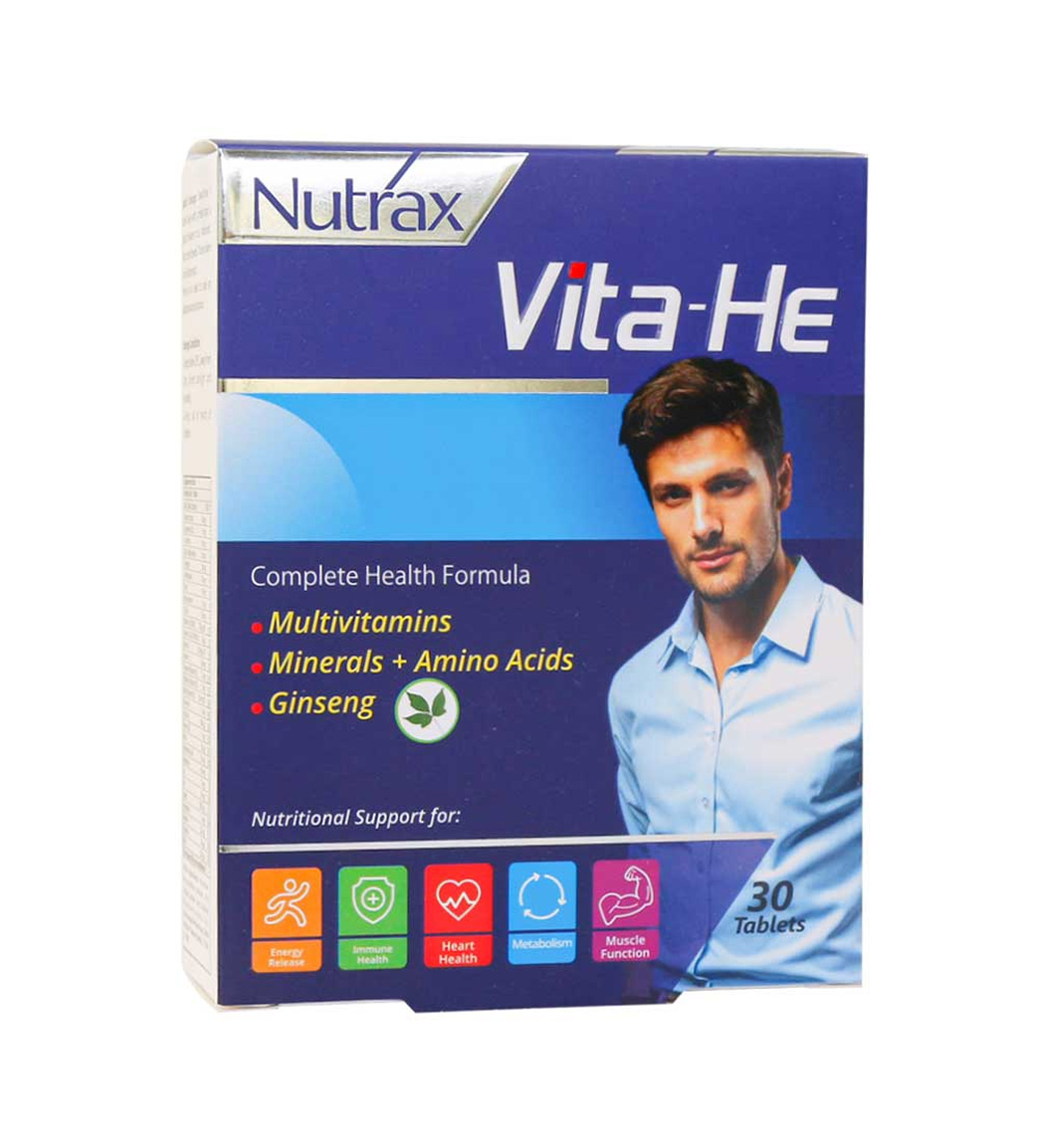 قرص مولتی ویتامین و مینرال وایتاهی بسته 30 عددی Nutrax VitaHe Multivitamin And Mineral 30 Tablets