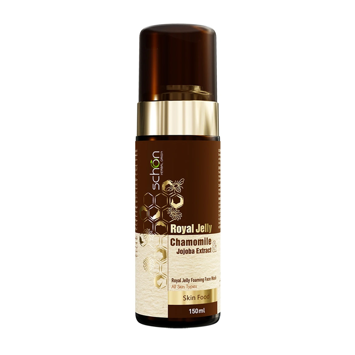 فوم شستشوی صورت مدل Royal Jelly مناسب انواع پوست حجم 150 میلی لیتر Schon Royal Jelly Foaming Face Wash For All Skin Types 150 ml