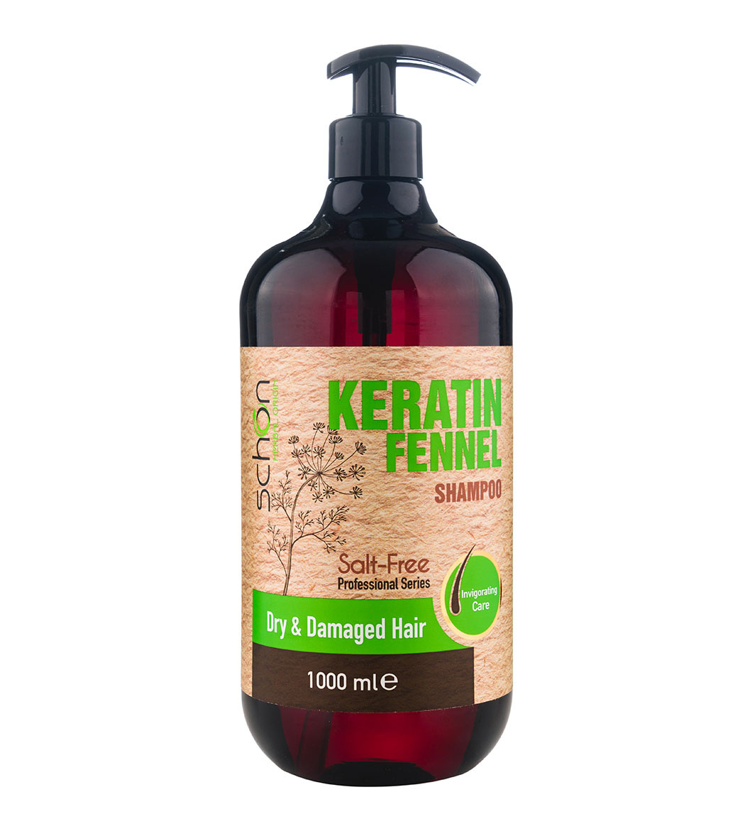 شامپو حاوی کراتین مناسب موهای خشک و آسیب دیده 1000میل Schon Keratin Shampoo For Dry And Damaged Hair 1000ml